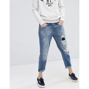 Abercrombie + Fitch 100% Cotton Distressed Boyfriend Straight Jeans - Size 2